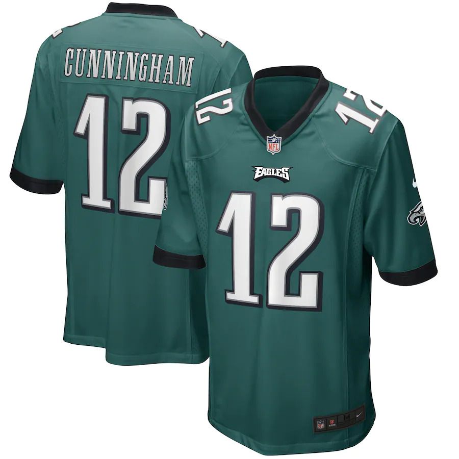 Men Philadelphia Eagles 12 Randall Cunningham Nike Midnight Green Game Retired Player NFL Jersey